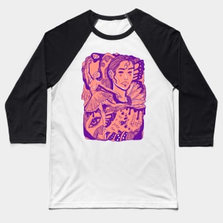 Violet Dahlia Ballerina Baseball T-Shirt